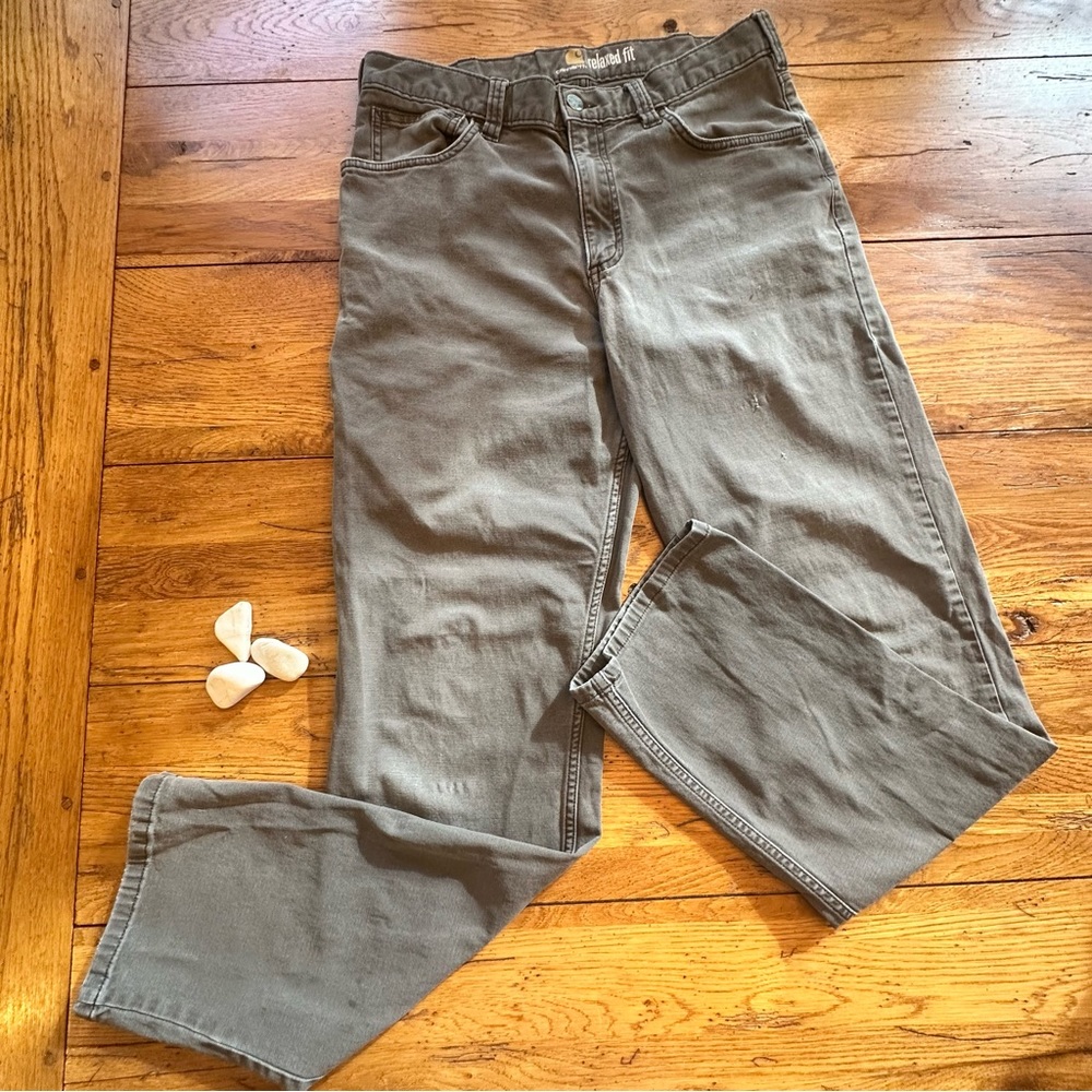 Carhartt relaxed fit twill utility work pant in army green